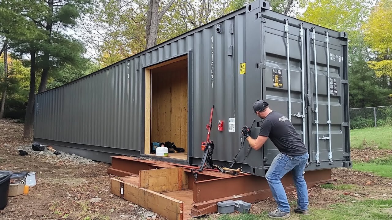 Man Builds Amazing DIY Container Workshop | Start to Finish by BendheimBoards