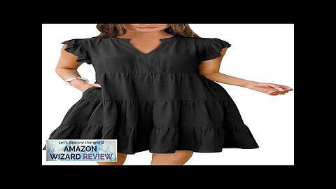 ANRABESS Womens Summer Ruffle Sleeve V Neck Midi Dress 2024 Fashion Casual Review