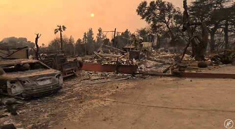 LA WILDFIRES - RIDING IN THE DISASTER ZONES .. *FOOTAGE*