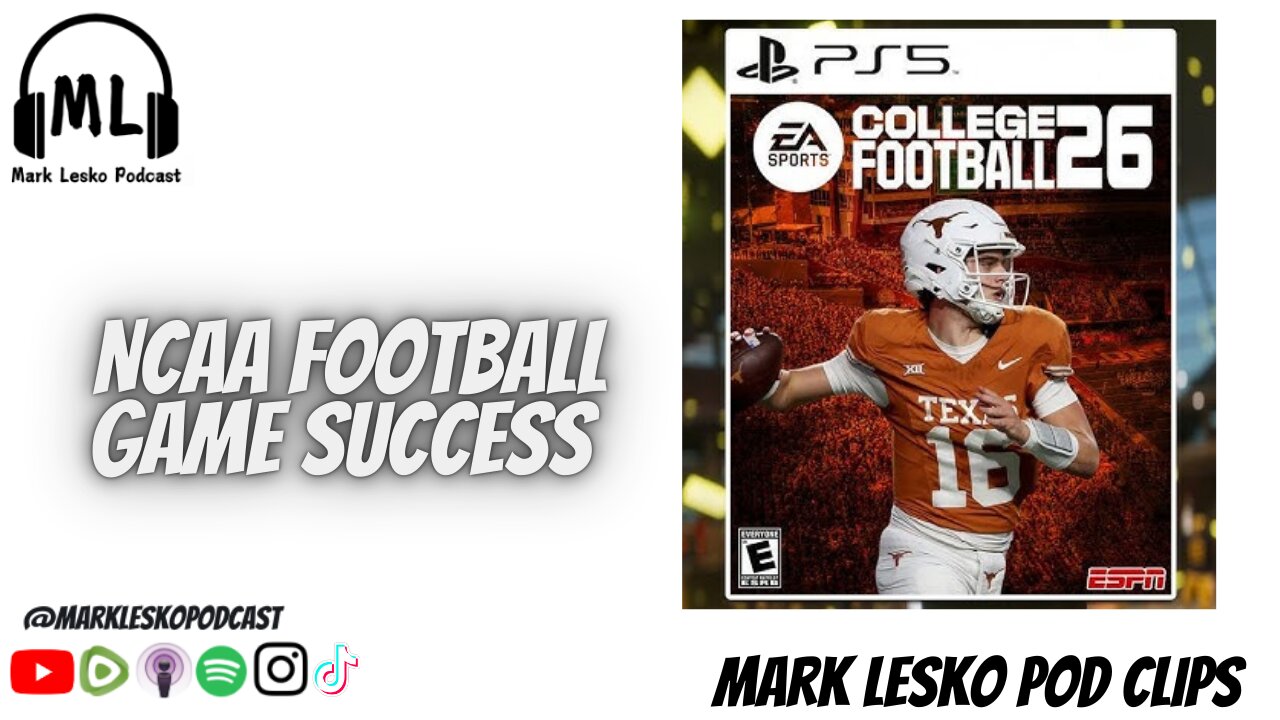 NCAA Football 26' to be released || Mark Lesko Pod clips #collegefootball #videogame