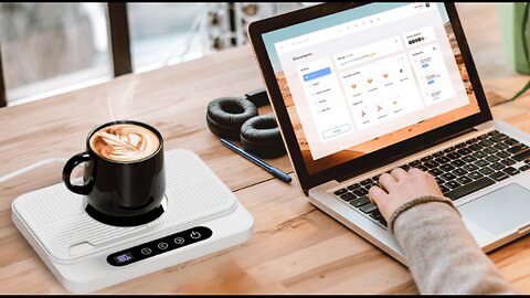 50W Large Heating Panel Coffee Mug Warmer with 6-Temp Settings
