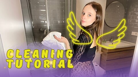 Apartment Girls Bathroom Cleaning with Alisa in Transparent Bodysuit Try On Review 4K HD
			