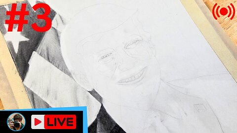 DONALD J TRUMP PORTRAIT DRAWING PART 3 - LIVE