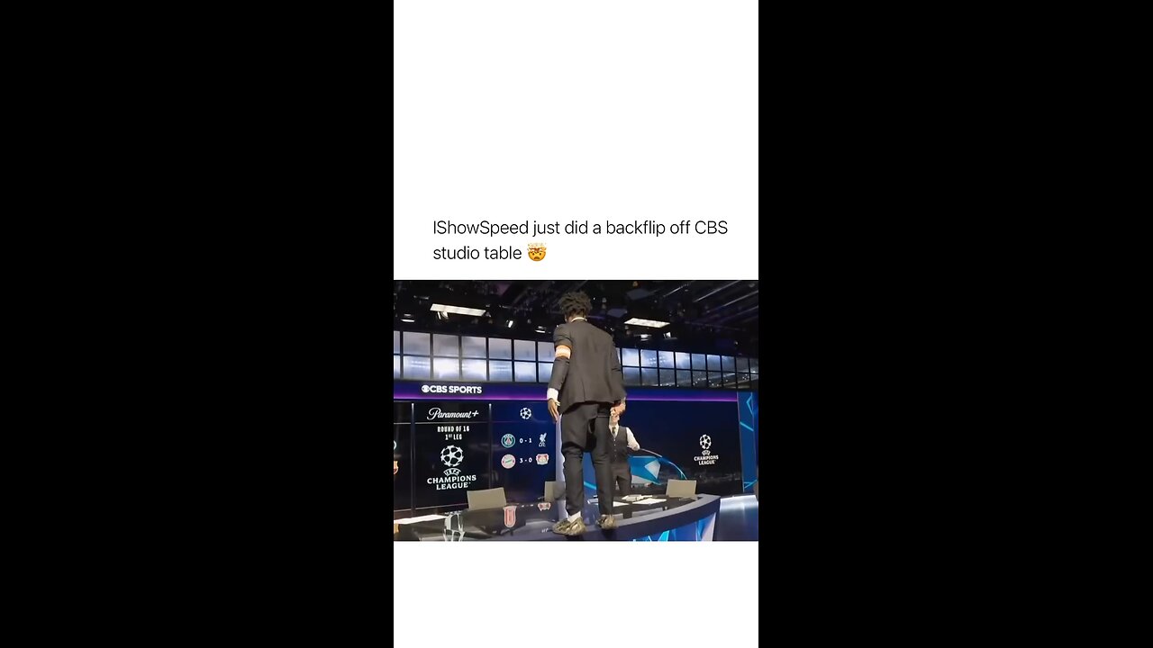 IShowSpeed just did a backflip off CBS studio table 🤯