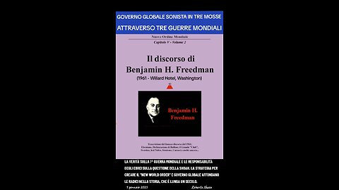 Benjamin Freedman: <<IL SIONISMO È LA FONTE DI GRAN PARTE DELLA VIOLENZA, DISASTRI E GUERRE CHE ACCADONO NEL MONDO>> (le fonti in descrizione)