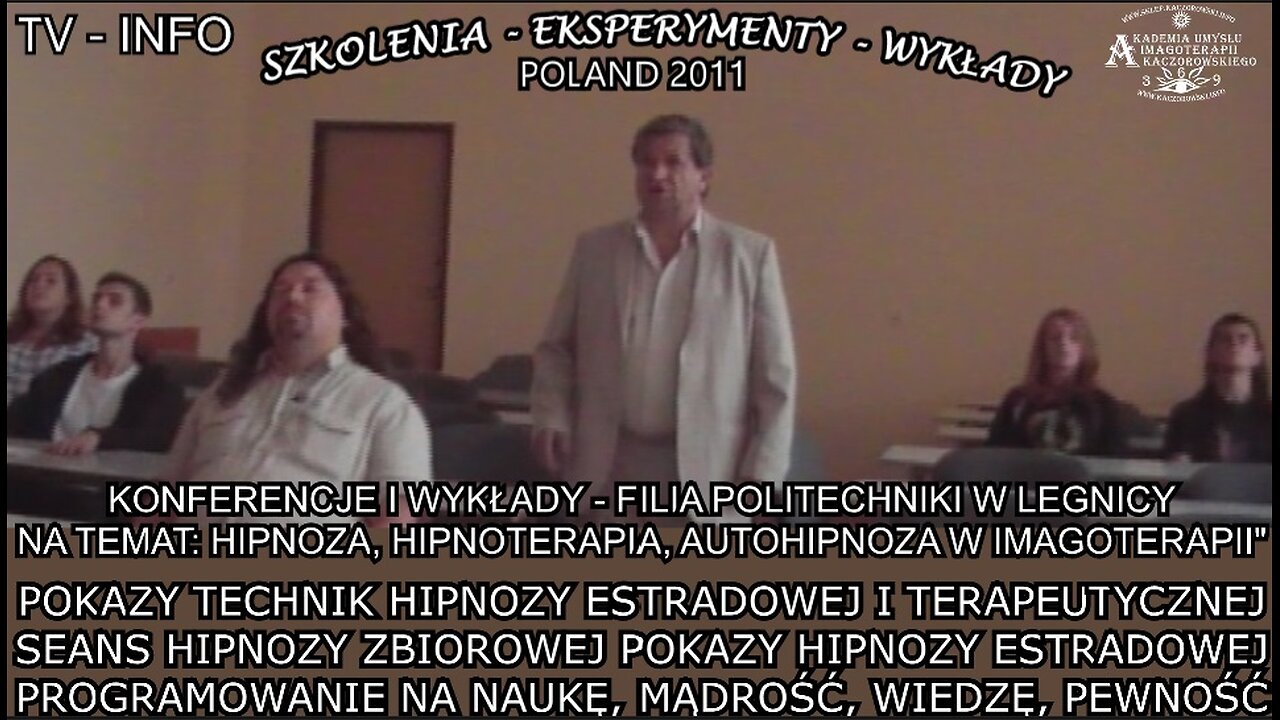 POKAZY TECHNIK HIPNOZY ESTRADOWEJ I TERAPEUTYCZNEJ. SEANS HIPNOZY ZBIOROWEJ,PKAZY HIPNOZY ESTRADOWEJ.