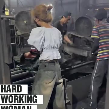 Hard working woman inside a factory.hd
