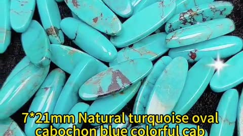 20250101-02 7*21mm Natural turquoise oval cabochon blue colorful cab making diversity DIY handmade