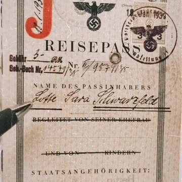1939-1940 German Passport for a Jewish Girl