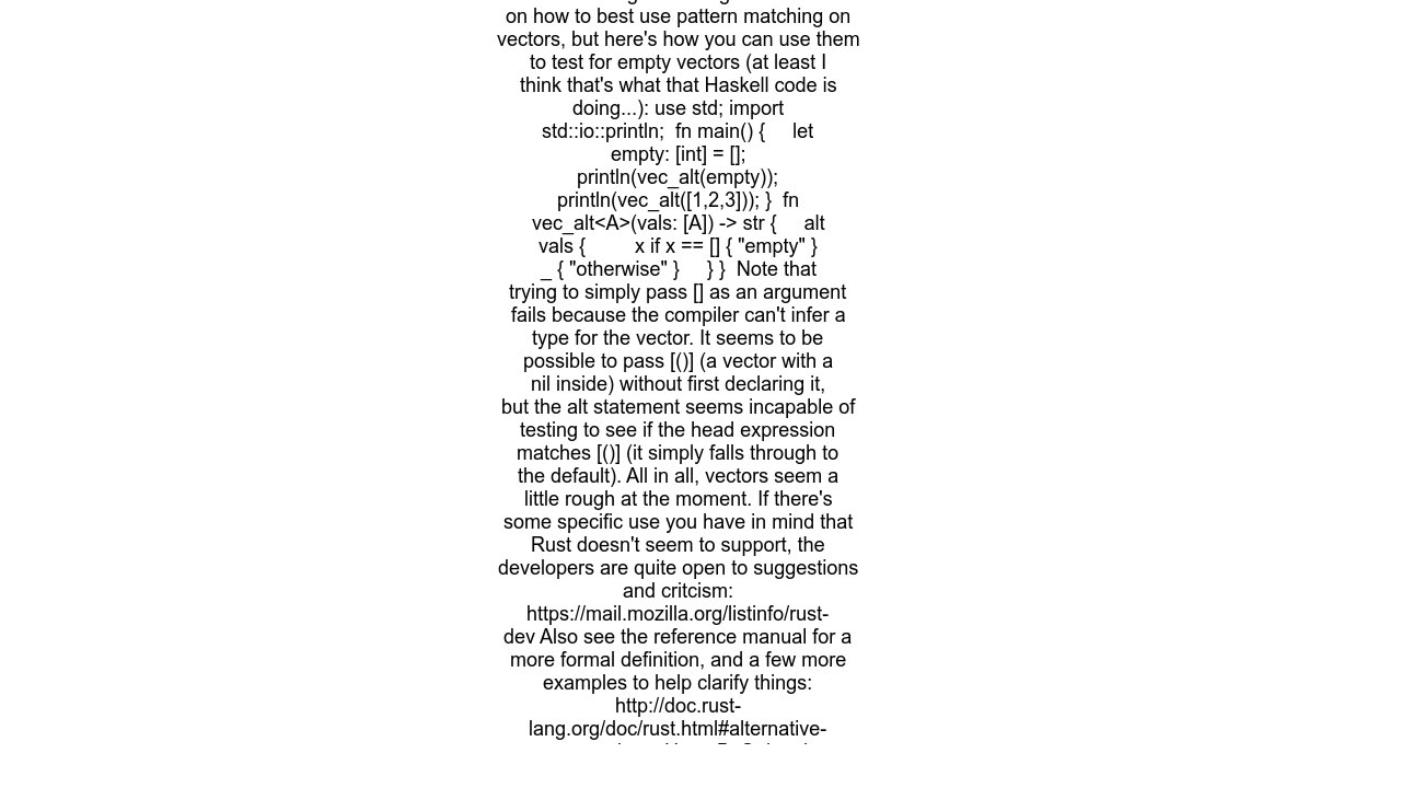 Rust pattern matching over a vector