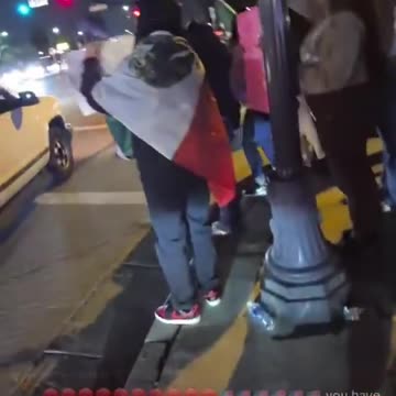People protesting mass deportations in El Monte, California