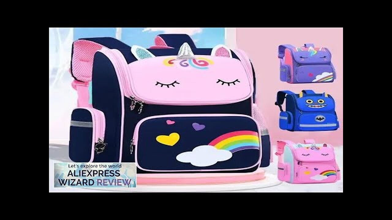 Unicorn elementary school student cartoon schoolbag kindergarten boys and girls large Review