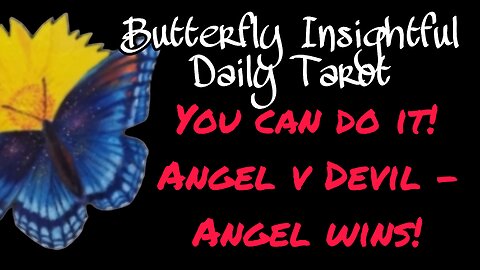 Butterfly Insightful Daily Tarot - You can do it! Angel v Devil, Angel wins! #tarotreading #mantra