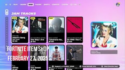 Fortnite Item Shop|February 27, 2025(*New* Jam Tracks)