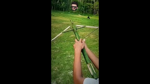 bamboo invention with slingshot