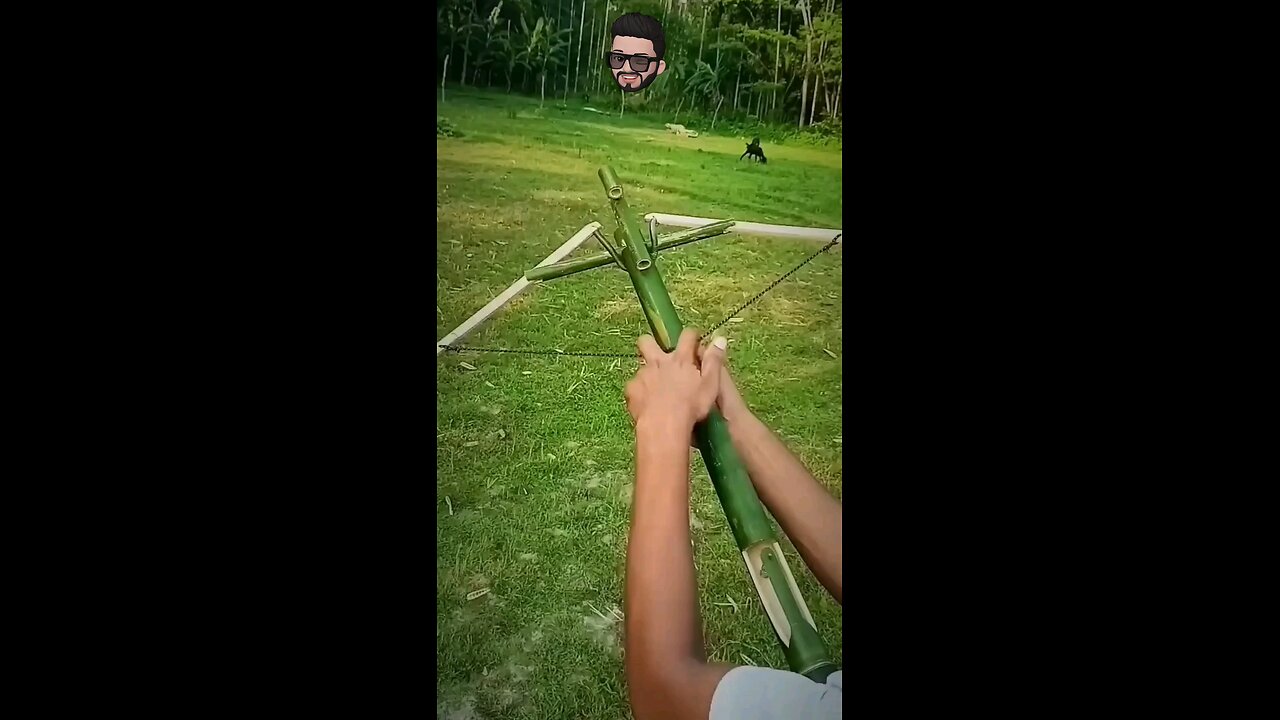 bamboo invention with slingshot