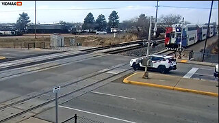 Driver's Car Destroyed By Train Because He Couldn't Figure Out How To Drive Around The Guard Rail