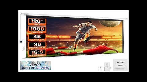 VEVOR Motorized Projector Screen 120 inch 16:9 4K 1080 HD Electric Projector Review