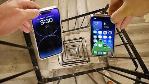 iPhone 14 Pro vs iPhone 13: Epic Spiral Staircase Drop Test - Ultimate Survival Showdown"