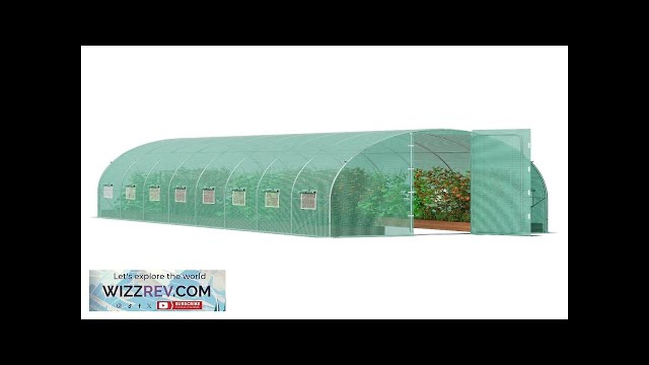 VEVOR Walk-in Tunnel Greenhouse 27.38x9.5x7.38ft Galvanized Frame PE Cover Green Review