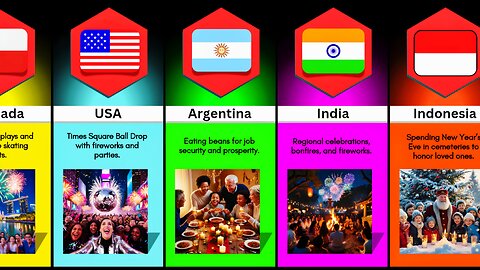 2025) New Year celebration By Different countries #New_Year