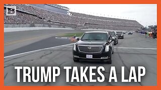 President Trump Rides a Lap Around Daytona International Speedway in Motorcade