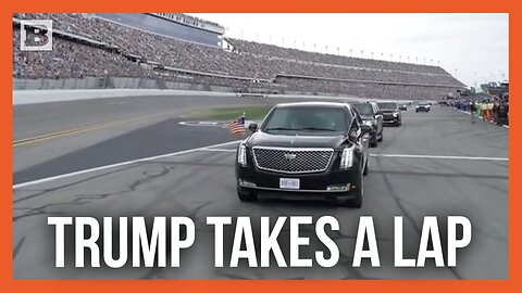 President Trump Rides a Lap Around Daytona International Speedway in Motorcade