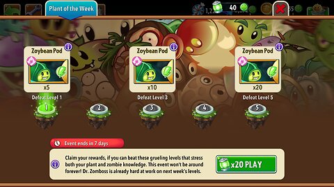 Plants vs Zombies 2 - Plant of the Week - Zoybean Pod - February 2025