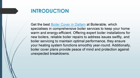 Get the best Boiler Cover in Dallam