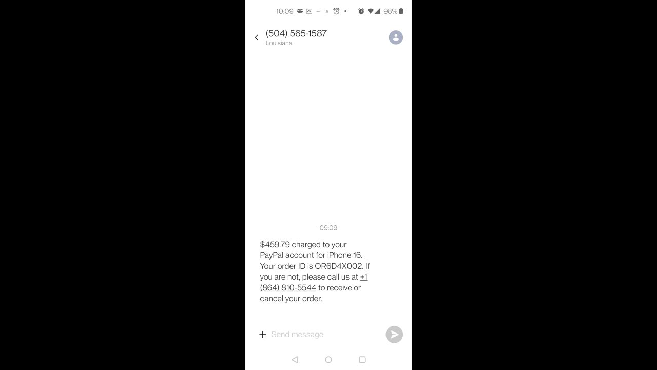 Four Outgoing Calls To Alleged PayPal: January 16, 2025