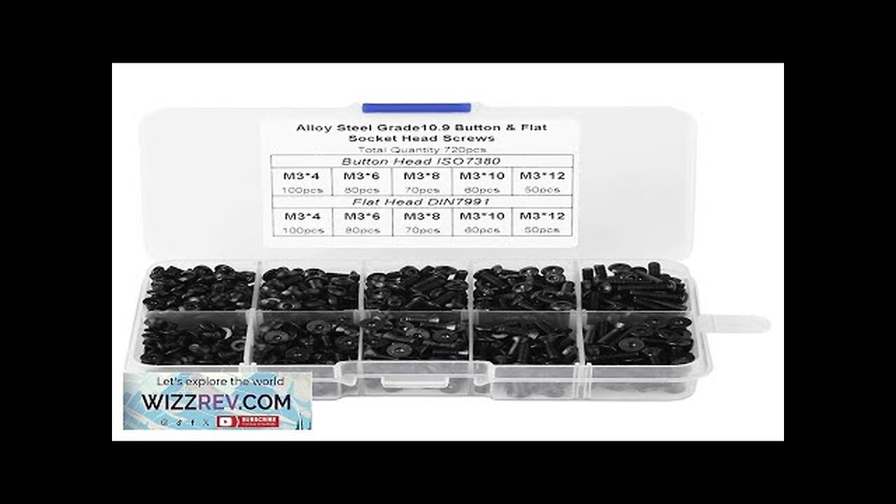 720pcs M3 Carbon Steel Black Round Head Screw Countersunk Head Flat Head Review