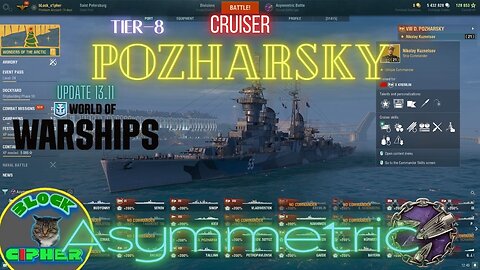 * Soviet Cruiser* Tier-8 POZHARSKY in Asymmetric mode | World of Warships