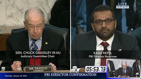 Chuck Grassley at Kash Patel FBI confirmation hearing * Jan. 30, 2025