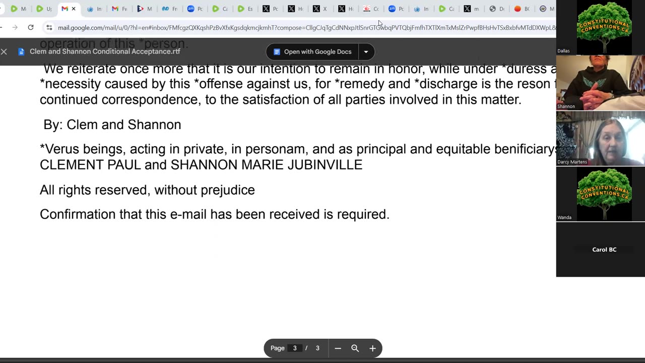 Notice of Demand and Conditional Acceptance Kathy Straus,; Manulife Bank