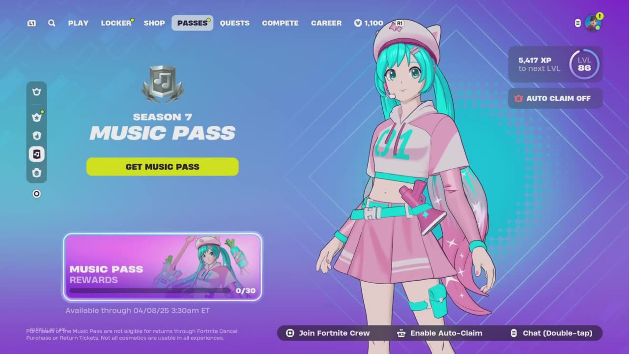 Fortnite x Hatsune Miku Collaboration(Music Pass Rewards & Item Shop)