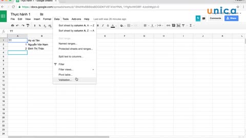 Bài 2: Tổng quan giao diện và các cài đặt của Google Sheets