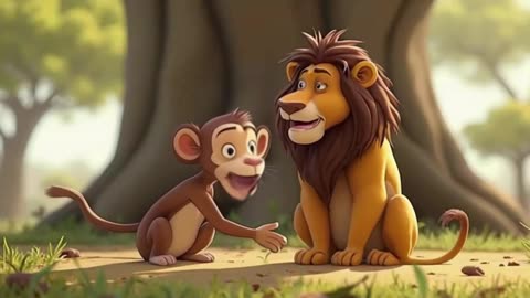 Monkey and lion