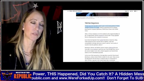 Restricted Republic - Right After Trump Took Back Power, THIS Happened, Did You Catch It 1-21-25