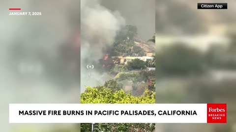 RAW VIDEO- Massive Fire Burns In Pacific Palisades, California