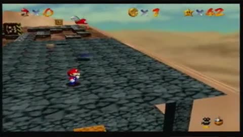 Super Mario 64 - Shifting Sand Land - Shining atop the Pyramid