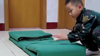 Want to learn how to fold a blanket perfectly.hd