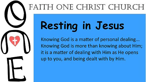 Resting in Jesus