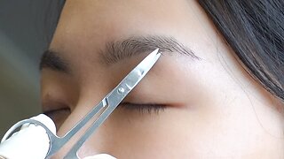 ASMR 가위로 눈썹정리