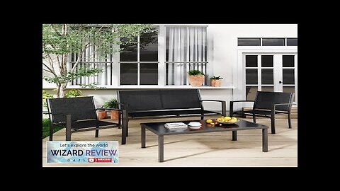 Greesum 4 Pieces Patio Furniture Set Outdoor Conversation Sets for Patio Lawn Review