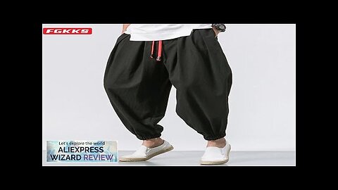 FGKKS New Oversize Men Loose Harem Pants Autumn Chinese Linen Overweight Sweatpants Review