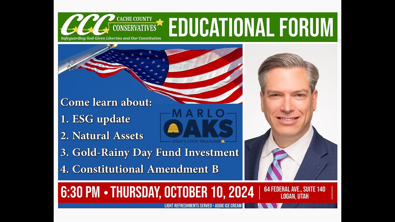 2024-10-10 Cache County Conservatives - Marlo Oaks - ESG, Natural Assets