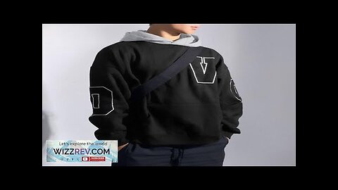 INCERUN Mens Letter Embroidery Long-Sleeve Sweatshirt Fashion Patchwork Hooded Sweatshirts Review