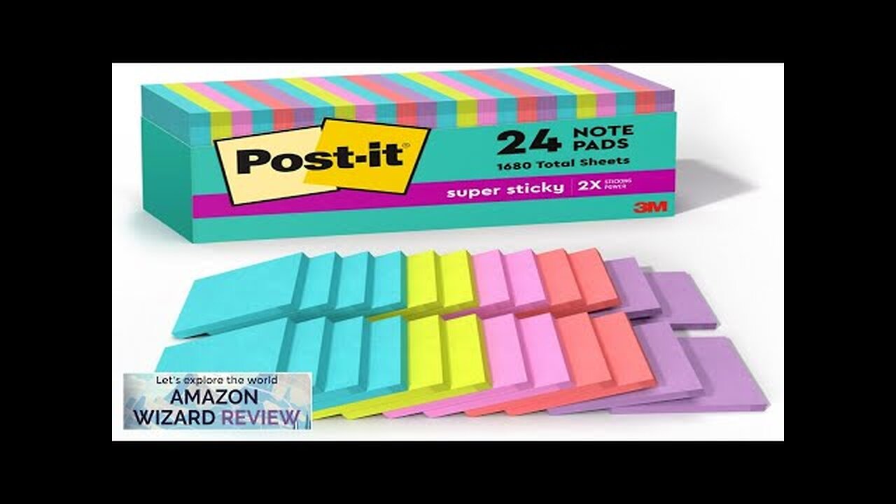 Post-it Super Sticky Notes 3x3 in 24 Pads 2x the Sticking Power Review