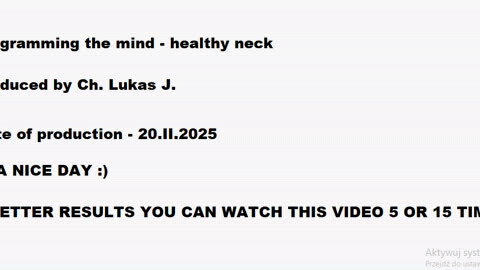 PROGRAMMING THE MIND - HEALTHY NECK :)