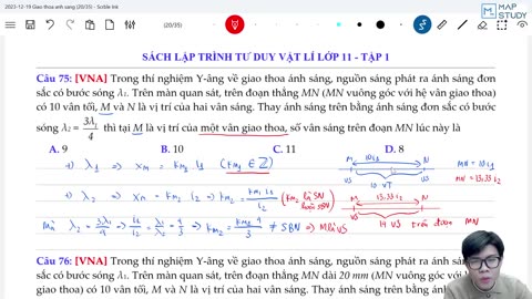 Bài 0213 Các kĩ thuật giải toán giao thoa ánh sáng ts4 Dạng 2 Loại 2 63 Phút